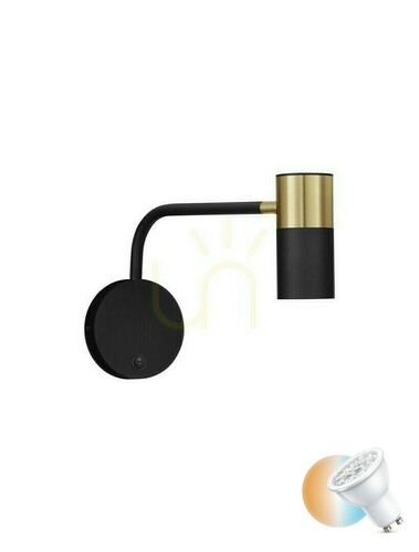 Sprawdź Kinkiet Luces Exclusivas BAILON LE43639 czarno-złoty GU10