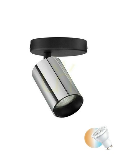 Sprawdź Reflektorek ścienno-sufitowy Luces Exclusivas COCOROTE LE43725, chrom i czarny, GU10