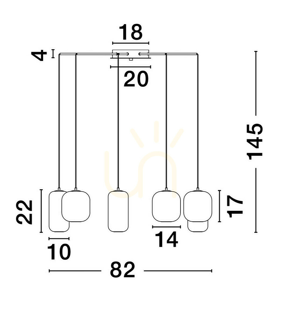 Wyświetl Lampa Wisząca ANUCO Luces Exclusivas LE44615 Lampa Wisząca ANUCO Luces Exclusivas LE44615