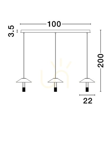 Sprawdź Lampa wisząca AYAVIRI Luces Exclusivas LE44740, 3 klosze, listwa 100 cm, LED 24 W 3000 K