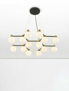 Lampa wisząca Luces Exclusivas CAMINOS LE44544 czarno-złota 14xG9 73 cm small 2