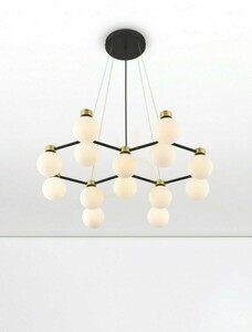 Lampa wisząca Luces Exclusivas CAMINOS LE44544 czarno-złota 14xG9 73 cm small 3