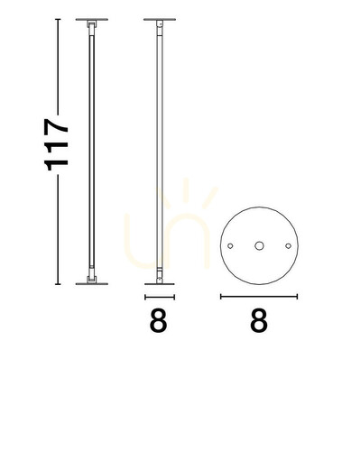Sprawdź Kinkiet i lampa sufitowa IRPA Luces Exclusivas LE44916 LED czarna 117 cm