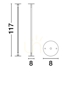 Kinkiet i lampa sufitowa IRPA Luces Exclusivas LE44916 LED czarna 117 cm small 1