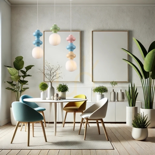 Sprawdź Niebiesko-biała lampa wisząca Luces Exclusivas VILROSA LE44560 E14 215 cm