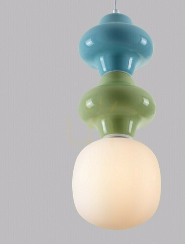 Sprawdź Lampa wisząca Luces Exclusivas VILROSA LE44563 zielono-niebieska 1×E14