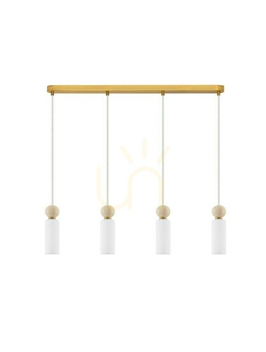Sprawdź Lampa wisząca CORVIZO Luces Exclusivas LE45275, 4 klosze, 80 cm, złoto i trawertyn