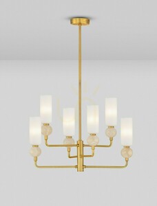 Żyrandol Luces Exclusivas CORVIZO LE45276 trawertyn i złoto 6× G9 Ø55 cm small 1