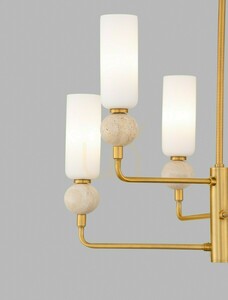 Żyrandol Luces Exclusivas CORVIZO LE45276 trawertyn i złoto 6× G9 Ø55 cm small 2