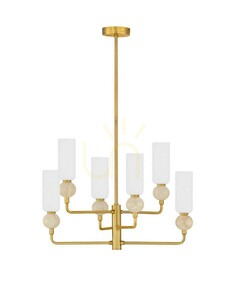 Żyrandol Luces Exclusivas CORVIZO LE45276 trawertyn i złoto 6× G9 Ø55 cm small 0