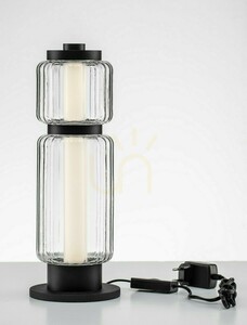 Lampa stołowa LED ALQUERI czarna z ryflowanym kloszem, 39 cm, Luces Exclusivas LE45809 small 3