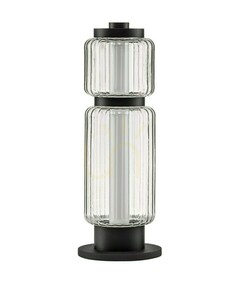 Lampa stołowa LED ALQUERI czarna z ryflowanym kloszem, 39 cm, Luces Exclusivas LE45809 small 0