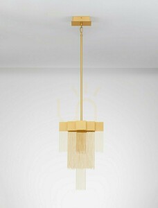 Lampa wisząca Luces Exclusivas ARDALES LE45835, kaskada złotych łańcuszków, LED 8 W 3000 K, ściemnialna TRIAC, 31 × 21 cm small 1