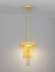 Lampa wisząca Luces Exclusivas ARDALES LE45835, kaskada złotych łańcuszków, LED 8 W 3000 K, ściemnialna TRIAC, 31 × 21 cm small 2