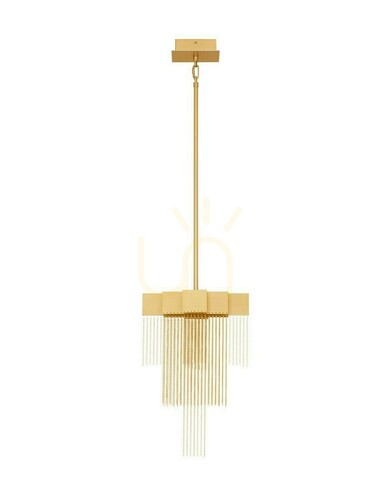 Sprawdź Lampa wisząca Luces Exclusivas ARDALES LE45835, kaskada złotych łańcuszków, LED 8 W 3000 K, ściemnialna TRIAC, 31 × 21 cm