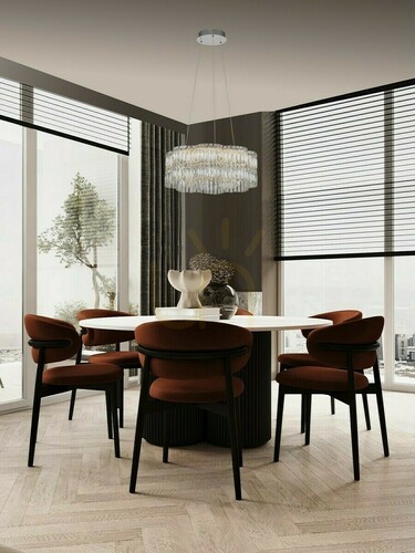Sprawdź Lampa wisząca kryształowa Luces Exclusivas ARIZA LE45851, szara, LED 34 W, 60 cm