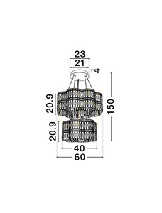 Lampa wisząca ARIZA dwupoziomowa, kryształ i stal, LED 56 W 3500K 4119 lm, 60 cm, ściemnialna TRIAC, Luces Exclusivas LE45852 small 4