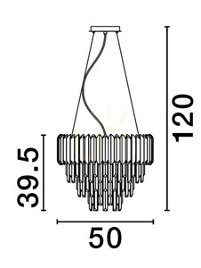 Lampa wisząca ACATEN Luces Exclusivas LE43570 złota, kryształ, 6 x E14, 50 cm small 1