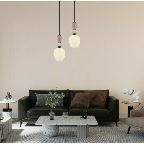 Sprawdź Lampa wisząca Italux Altra czarno-różowa z białym kloszem E27 PND-36787-1C-BK-WH