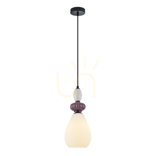 Sprawdź Lampa wisząca Italux Domali czarna biała szklana E27 PND-36816-1C-BK-WH