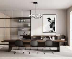 Lampa wisząca Italux Kortia LED czarna kryształowa 48 cm PND-64873-BK small 1