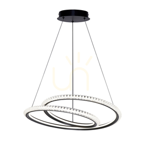Lampa wisząca Italux Kortia LED czarna kryształowa 48 cm PND-64873-BK small 0