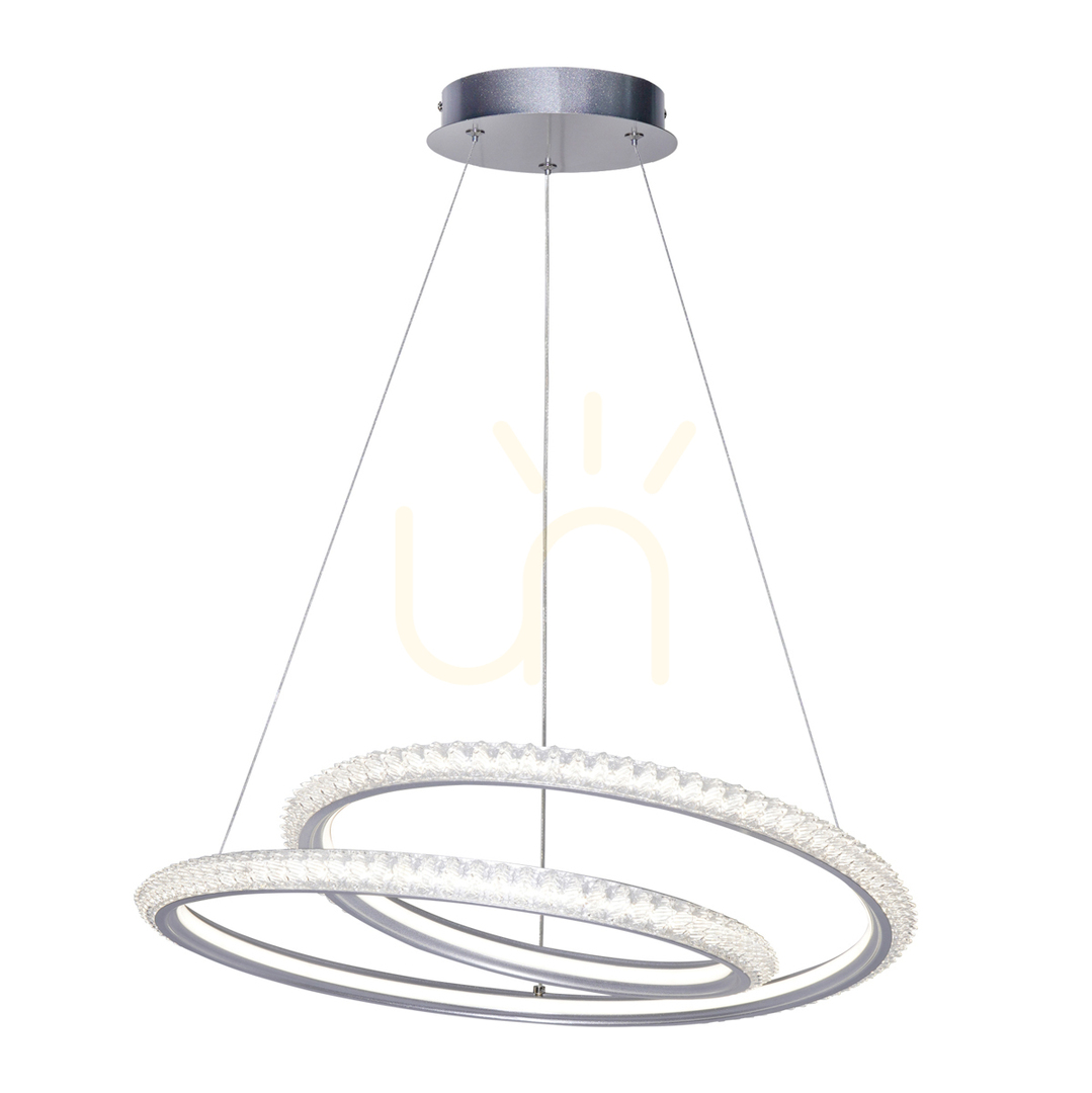 Sprawdź Lampa Wisząca Italux Srebrna LED Kryształy 48 cm PND-64873-SILV Lampa Wisząca Italux Srebrna LED Kryształy 48 cm PND-64873-SILV