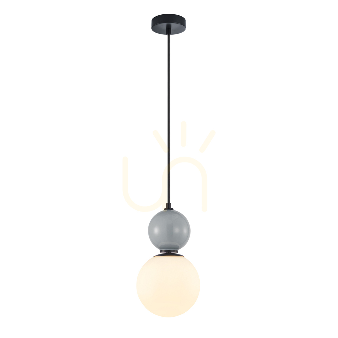 Sprawdź Lampa wisząca Italux czarna szklana E27 18 cm PND-36603-1M-BK-GR Lampa wisząca Italux czarna szklana E27 18 cm PND-36603-1M-BK-GR