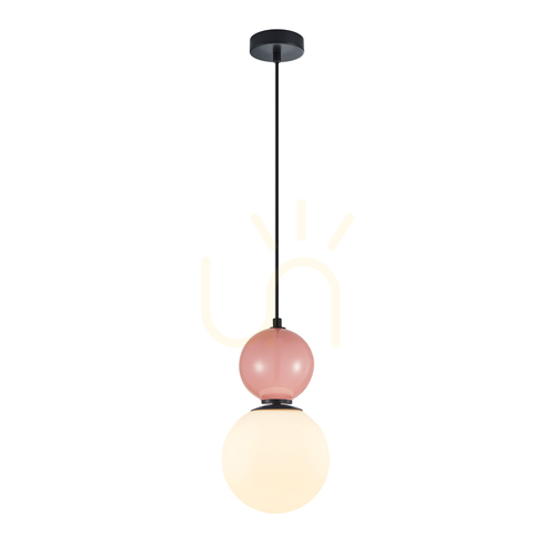 Sprawdź Lampa wisząca Italux Mastal czarno-różowa szklana E27 PND-36603-1M-BK-PK