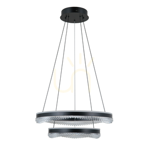 Lampa wisząca Italux Morte LED czarna 60 cm PND-34535-2L-BK small 0