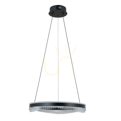Sprawdź Lampa wisząca Italux Morte LED czarna akryl 50 cm PND-34535-M-BK