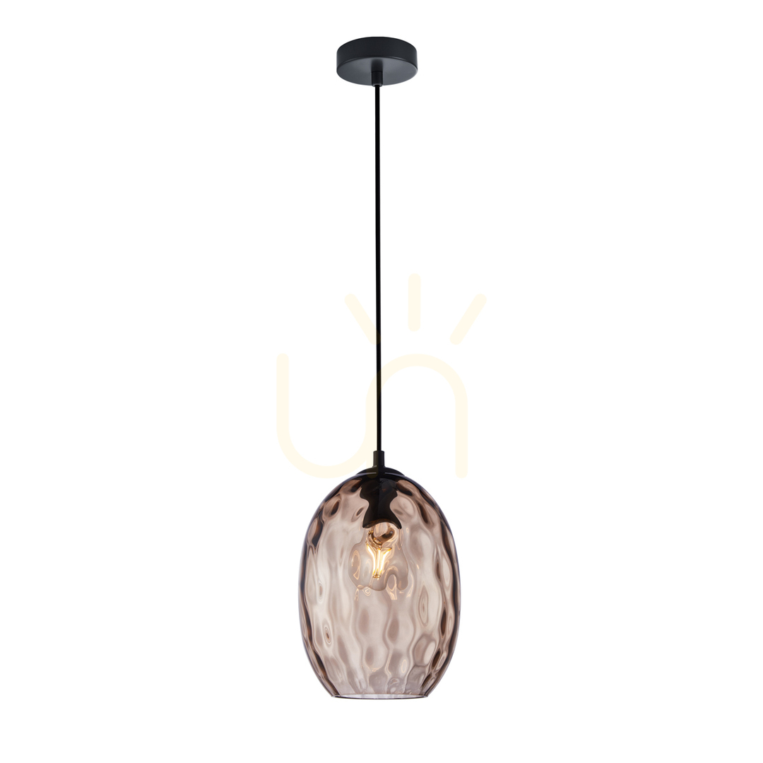 Sprawdź Lampa wisząca Italux Novala czarna szklana E27 PND-3031-1-BK-CF Lampa wisząca Italux Novala czarna szklana E27 PND-3031-1-BK-CF