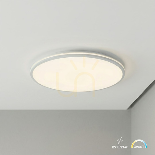 Sprawdź Biały Plafon Hugo 16 24 32 W 3 Cct Ip54 IP54