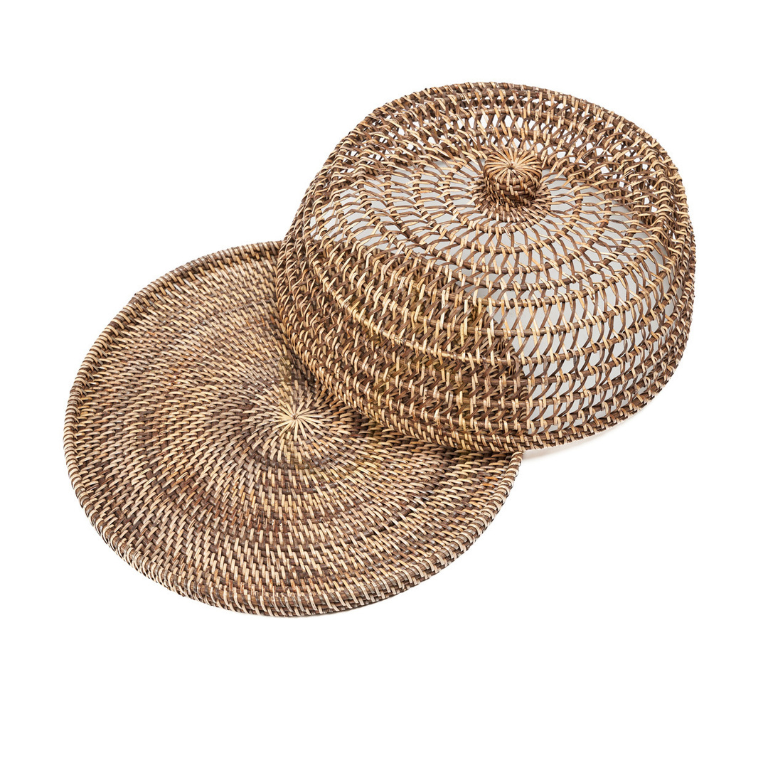 Zobacz Pokrywa na żywność rattanowa naturalny brąz M 27 cm Pokrywa na żywność rattanowa naturalny brąz M 27 cm