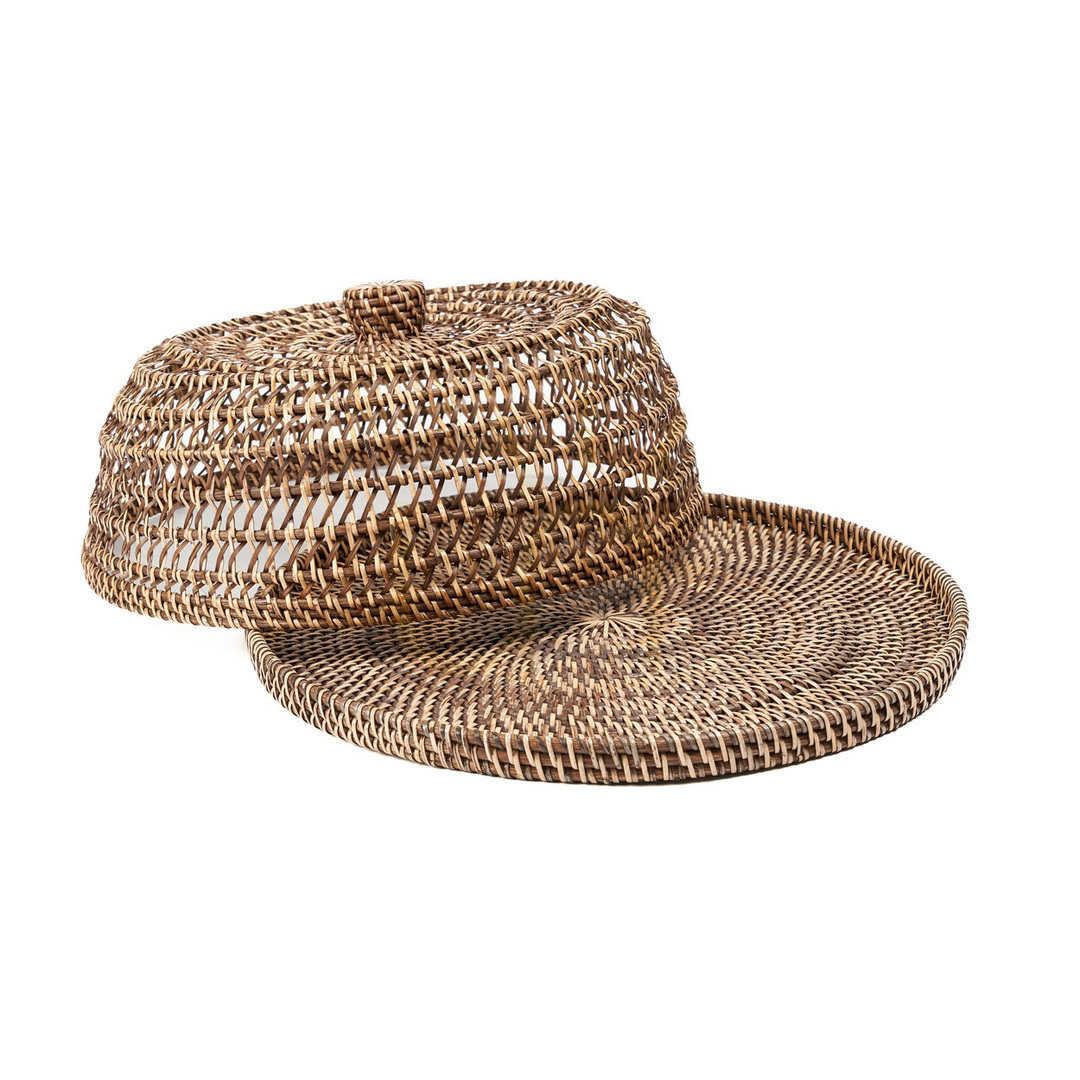 Wyświetl Pokrywa na żywność rattanowa naturalny brąz M 27 cm Pokrywa na żywność rattanowa naturalny brąz M 27 cm