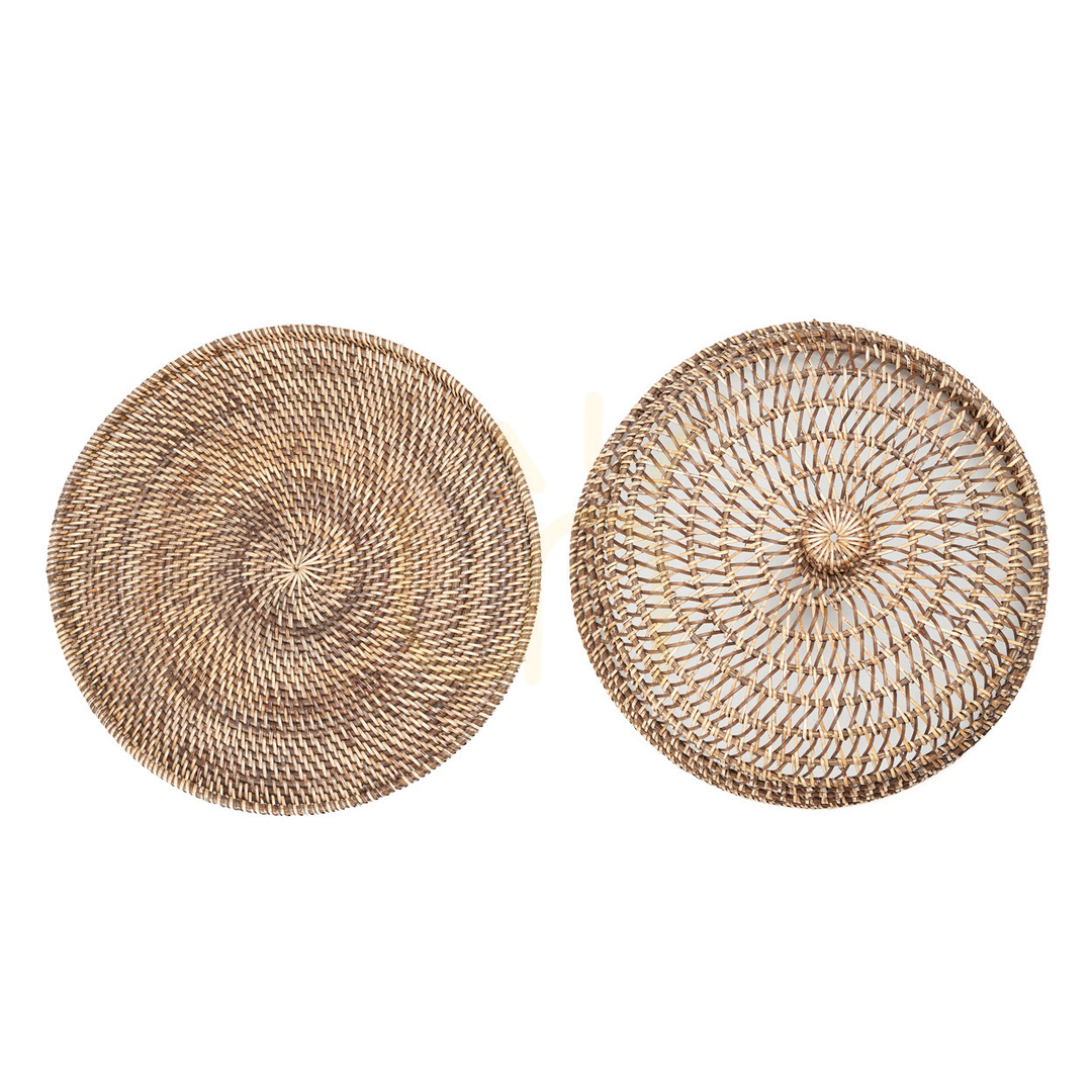 Pokaż Pokrywa na żywność rattanowa naturalny brąz M 27 cm Pokrywa na żywność rattanowa naturalny brąz M 27 cm