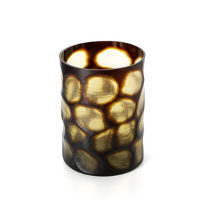 Wazon szklany Vague Dorée miodowy L, Glass Collection small 4
