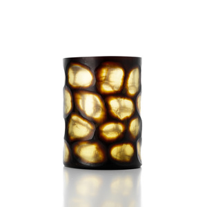 Wazon szklany Vague Dorée miodowy L, Glass Collection small 5