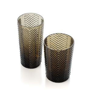 Szklanka highball Bazar Bizar Herringbone Smoke 310 ml small 2