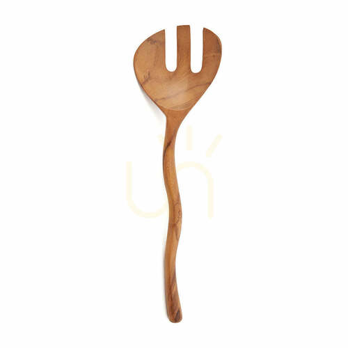 Sprawdź Widelec do sałatek zakręcony z drewna teakowego Teak Root Collection naturalny 27 cm