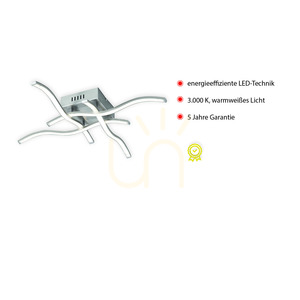 Plafon LED WAVE 15131-55 stalowy, 4 ramiona, 55 cm, 3000 K small 3