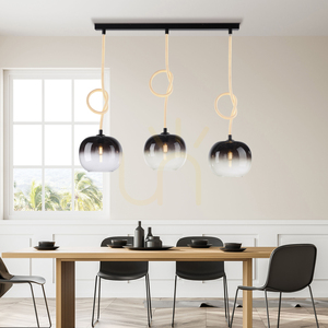 Lampa wisząca LUMA 2411-18 Paul Neuhaus czarno-biała 3 × E27 z podświetlanym przewodem small 12