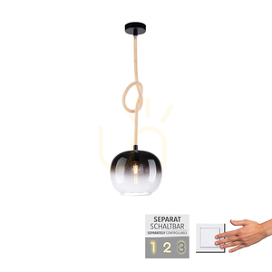 Lampa wisząca LUMA 2410-18 z podświetlaną liną LED, czarna, E27 small 1