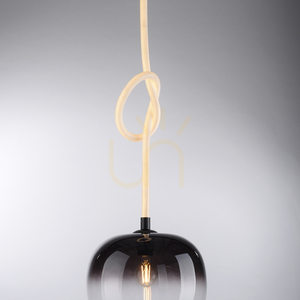 Lampa wisząca LUMA 2410-18 z podświetlaną liną LED, czarna, E27 small 10