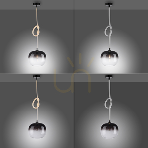 Lampa wisząca LUMA 2410-18 z podświetlaną liną LED, czarna, E27 small 14