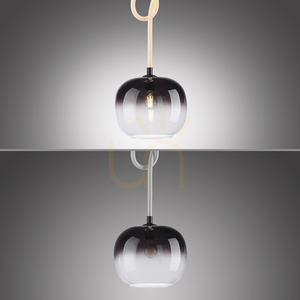 Lampa wisząca LUMA 2410-18 z podświetlaną liną LED, czarna, E27 small 15