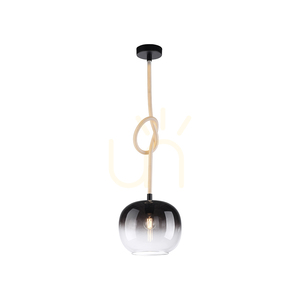 Lampa wisząca LUMA 2410-18 z podświetlaną liną LED, czarna, E27 small 16