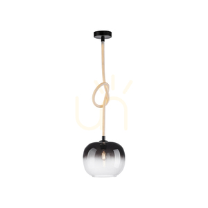 Lampa wisząca LUMA 2410-18 z podświetlaną liną LED, czarna, E27 small 17