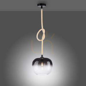 Lampa wisząca LUMA 2410-18 z podświetlaną liną LED, czarna, E27 small 5