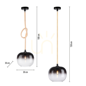 Lampa wisząca LUMA 2410-18 z podświetlaną liną LED, czarna, E27 small 8